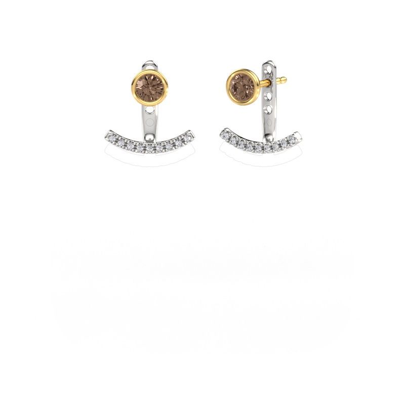 Oorbellen Rosetta 585 witgoud bruine diamant 0.62 crt