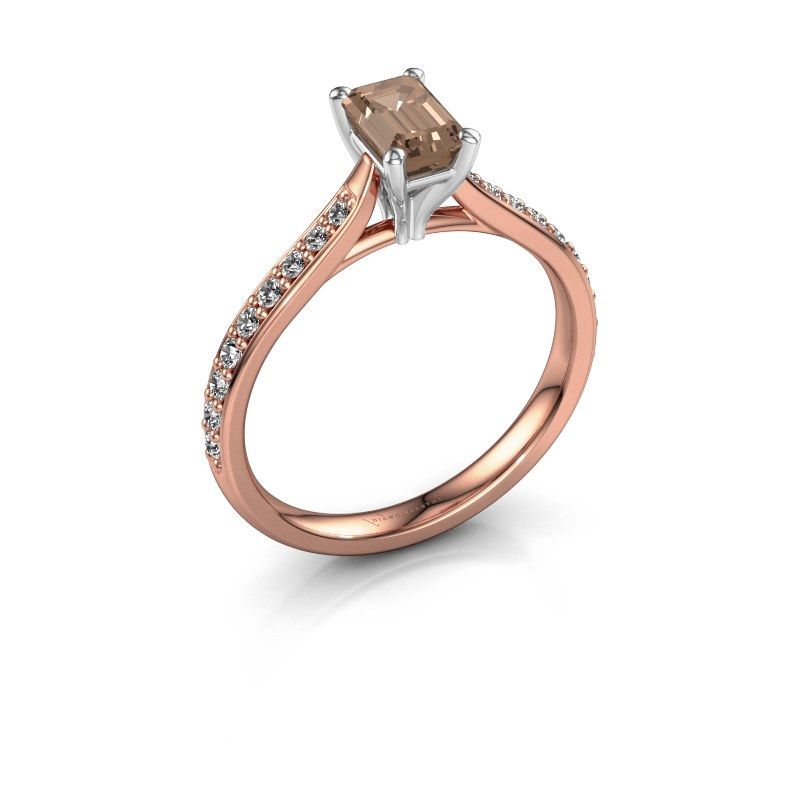 Afbeelding van Verlovingsring Mignon eme 2 585 rosé goud bruine diamant 0.939 crt