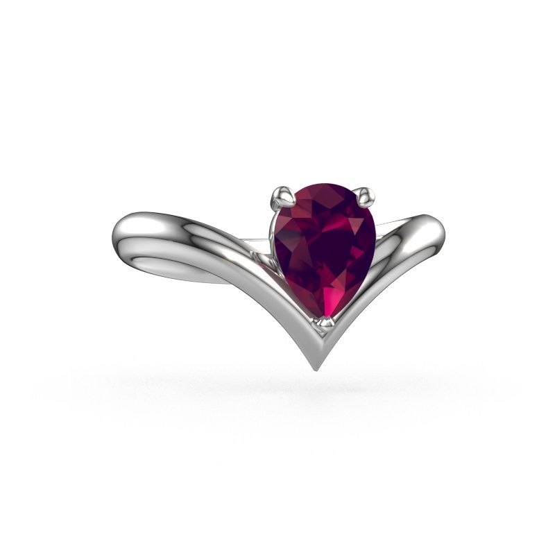 Verlovingsring Maddy PER 950 platina rhodoliet 8x6 mm