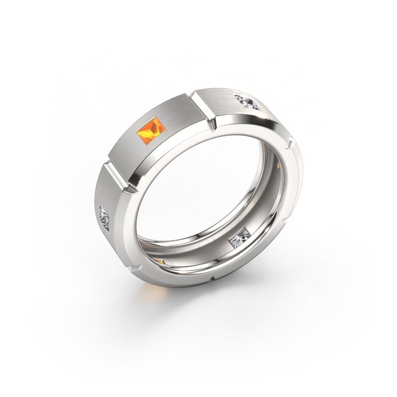 Bague pour homme Steve light 950 platine citrine 3 mm