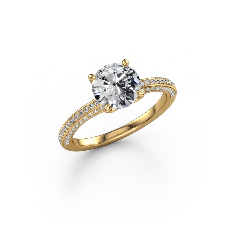 Engagement ring Elenore rnd 585 gold lab grown diamond 1.50 crt