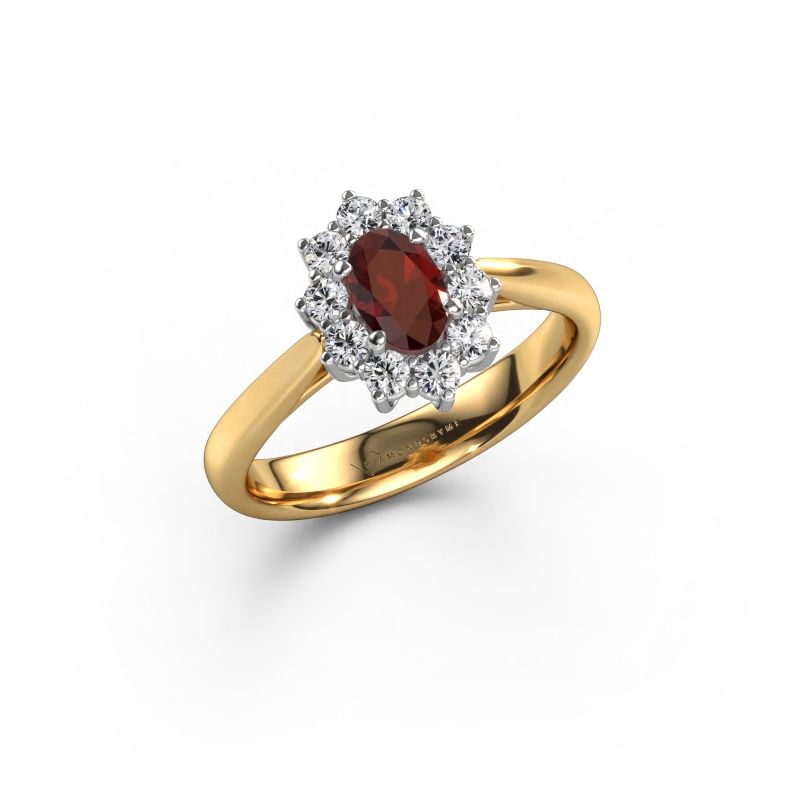 Verlobungsring Leesa 1 express 585 Gold Granat 6x4 mm