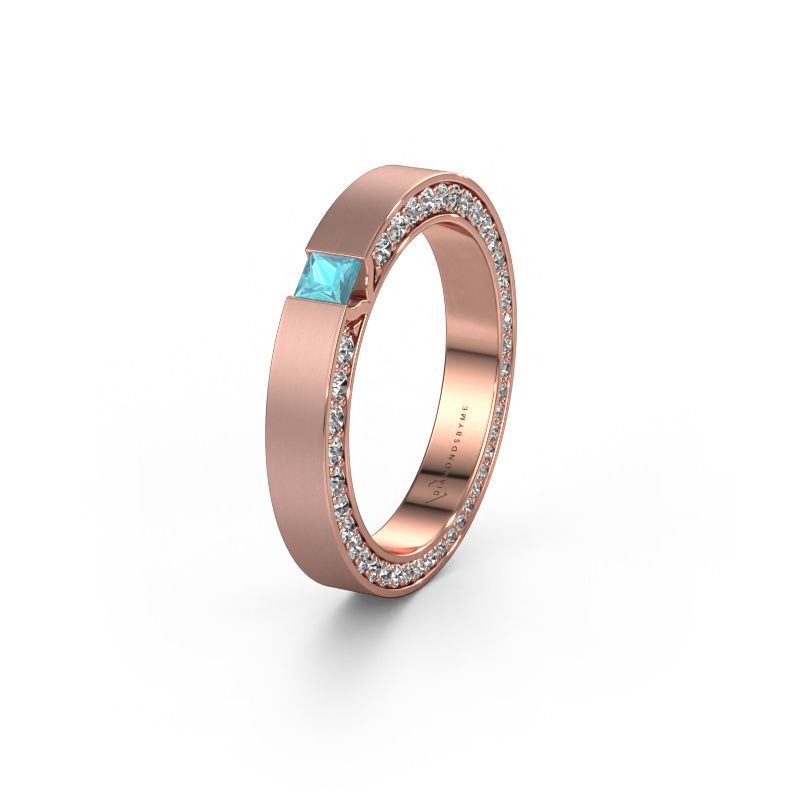 Alliance WH2140L14B 585 or rose topaze bleue ±3,5x2 mm