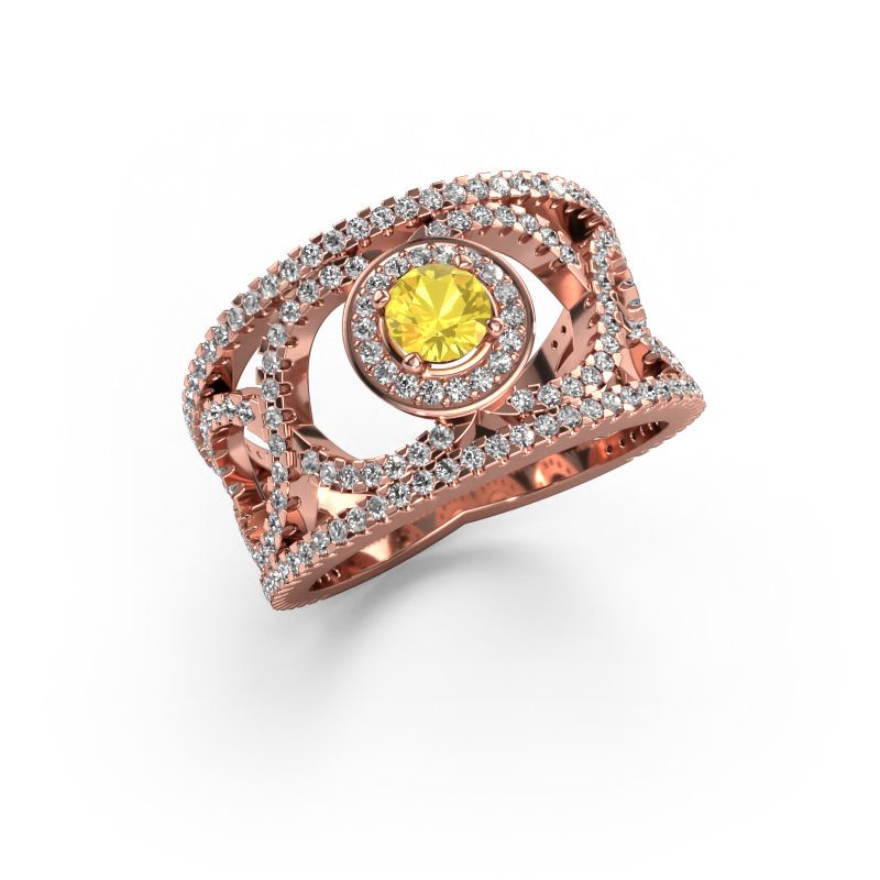 Bague Regina 585 or rose saphir jaune 4.2 mm