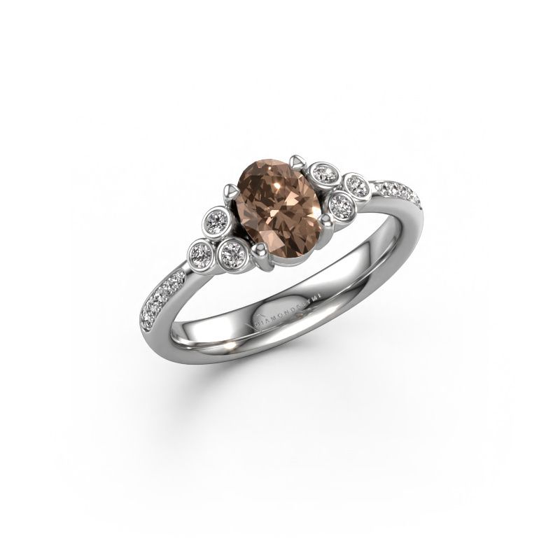 Verlovingsring Lucy 2 950 platina bruine diamant 0.869 crt