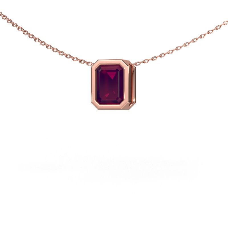 Hanger Lavon EME 585 rosé goud rhodoliet 8x6 mm