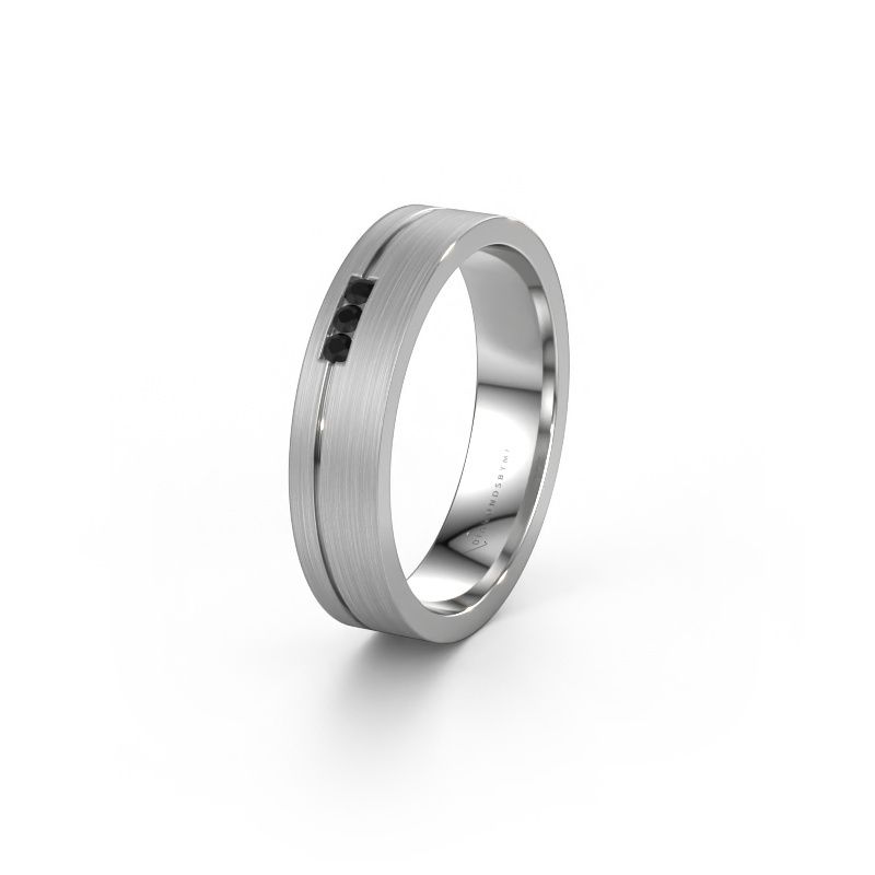 Trouwring WH0156L14X 950 platina zwarte diamant ±4,5x1.4 mm