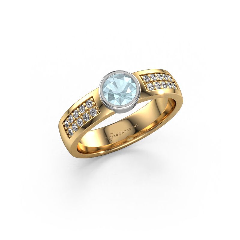 Verlovingsring Ise 3 585 goud aquamarijn 4.7 mm