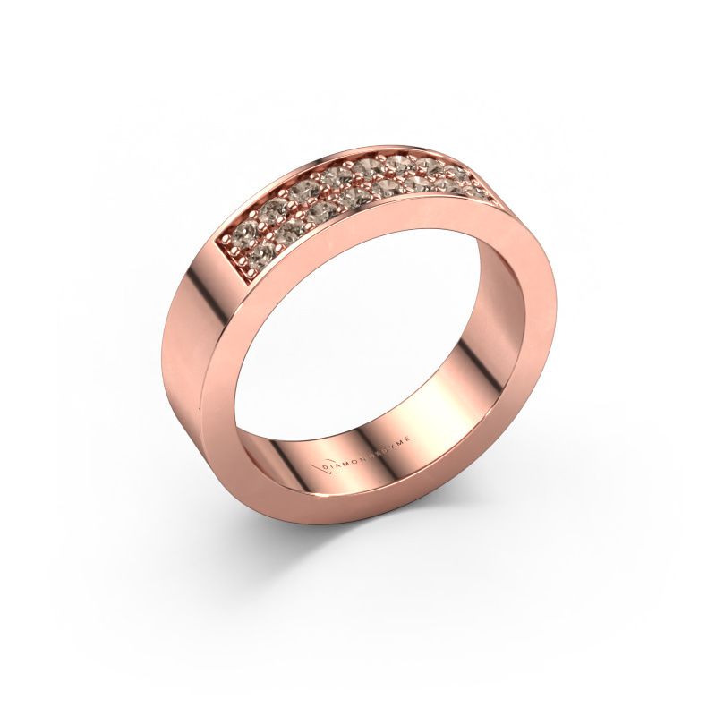 Aanschuifring Catharina 5 585 rosé goud bruine diamant 0.32 crt