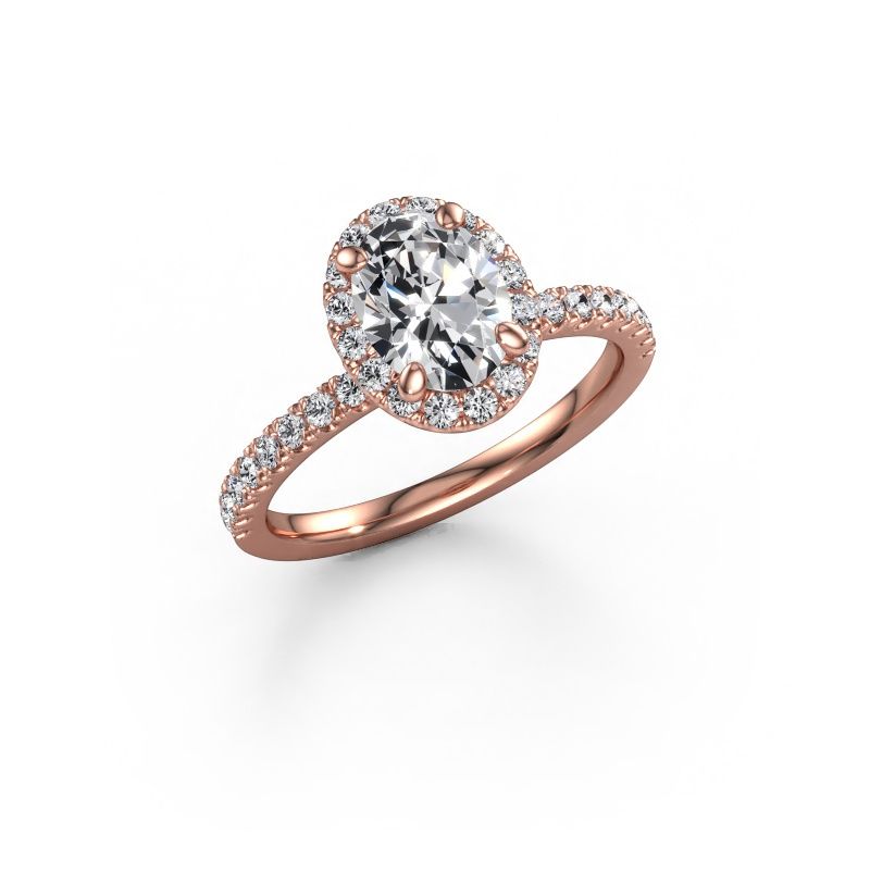 Engagement ring Miranda OVL 585 rose gold lab-grown diamond 1.642 crt