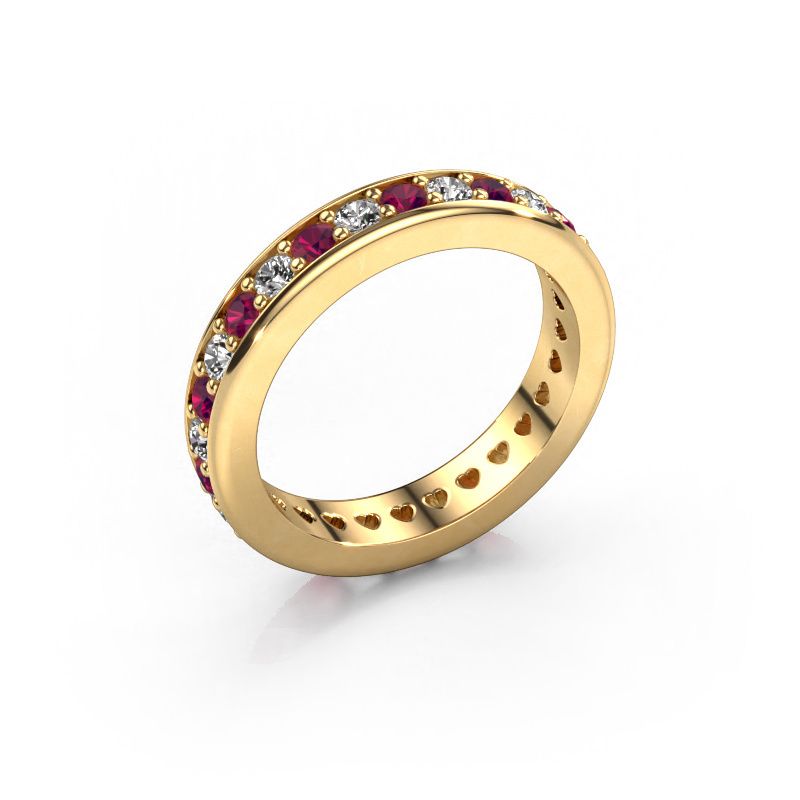 Stackable ring Nienke 585 gold rhodolite 2.2 mm