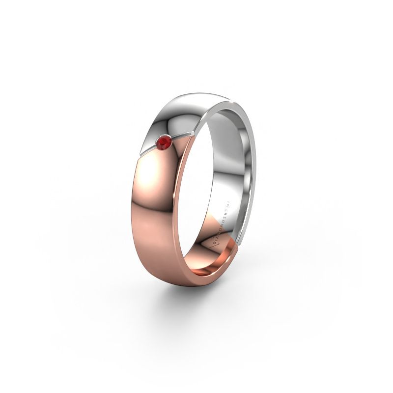 Wedding ring WH1201L25AP 585 rose gold ruby ±5x1.7 mm