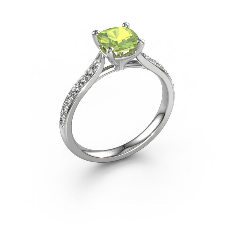 Verlovingsring Mignon CUS 2 585 witgoud peridoot 6 mm