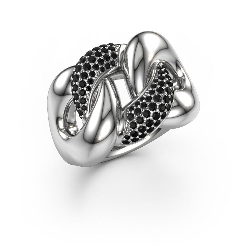 Ring Kylie 2 15mm 950 Platin Schwarz Diamant 0.659 crt