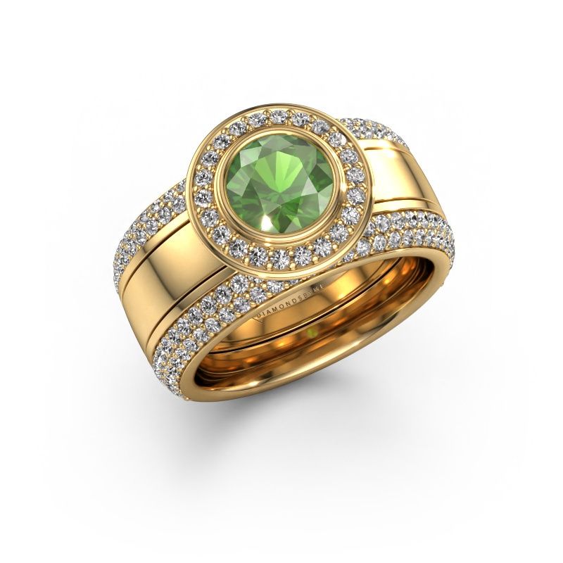 Ring Roxie 585 Gold Turmalin grün 6.5 mm