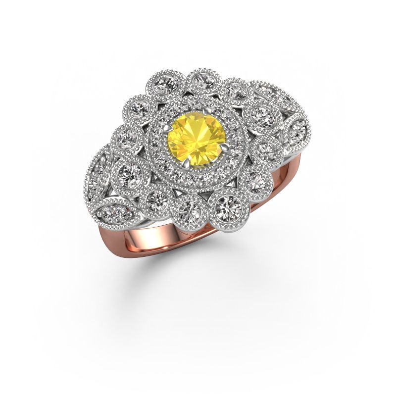 Ring Elia 585 Roségold Gelb Saphir 5 mm