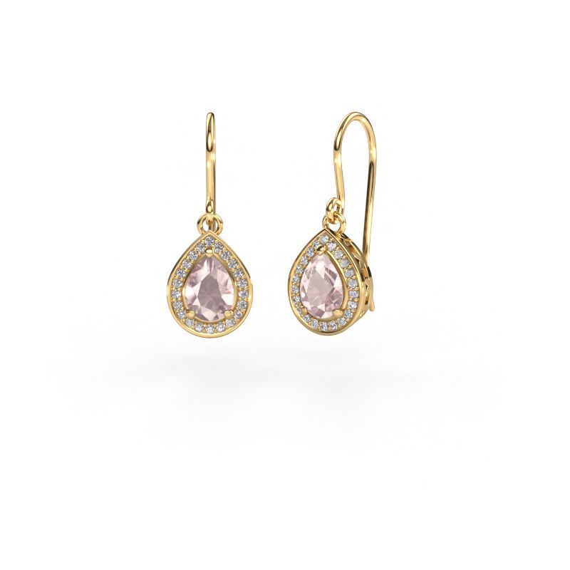 Drop earrings Beverlee 1 585 gold morganite champagne 7x5 mm