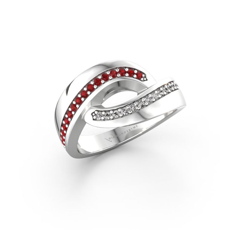 Ring Sharita 585 witgoud robijn 1.2 mm