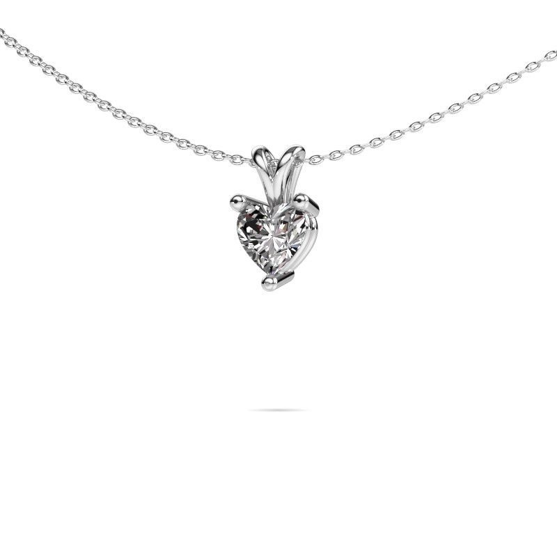 Pendant Garnet 950 platinum diamond 1.25 crt
