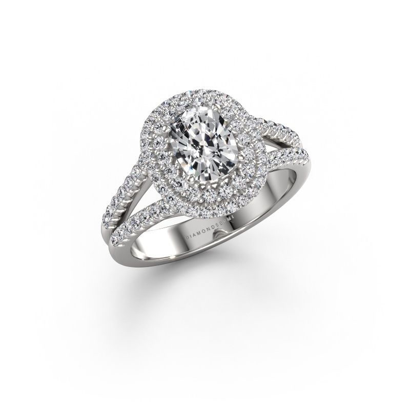 Engagement ring Elvie CSH 585 white gold diamond 1.495 crt