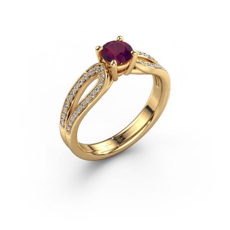 Engagement ring Antonia rnd 2 585 gold rhodolite 5 mm