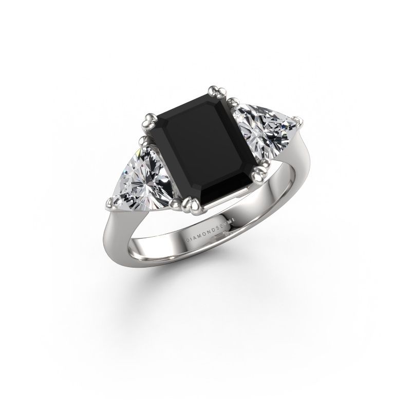 Engagement ring Paula 585 white gold black diamond 4.40 crt