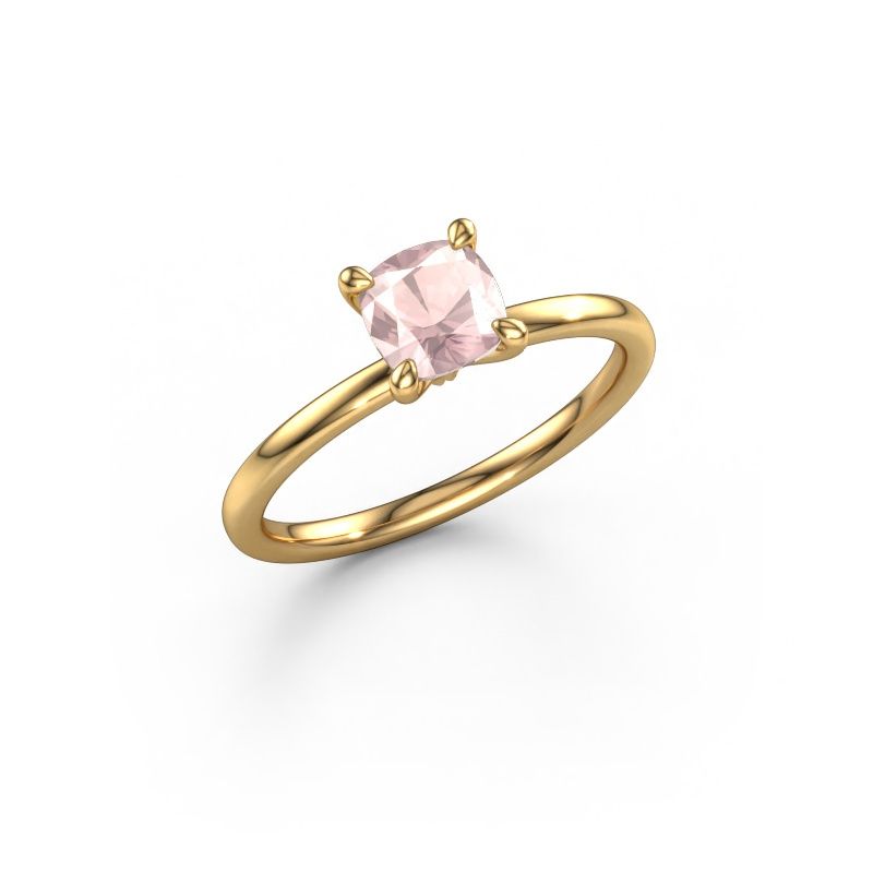 Forlovelsesring Crystal CUS 1 585 gull champagnefarget morganitt 5.5 mm