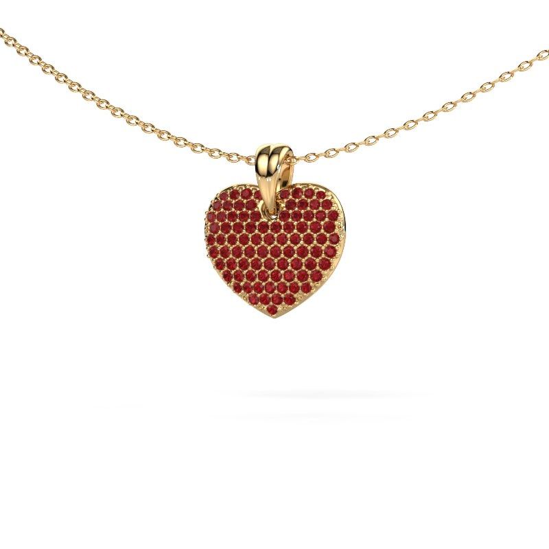 Pendant Heart 5 585 gold ruby 0.8 mm