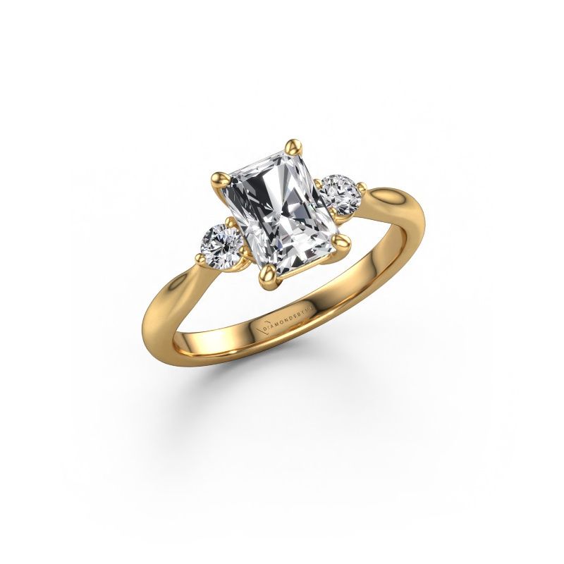 Engagement ring Lieselot RAD 585 gold lab grown diamond 1.69 crt