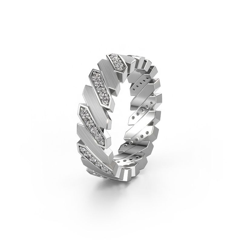 Bague de mariage WH2036L 585 or blanc zircone ±7x2.2 mm