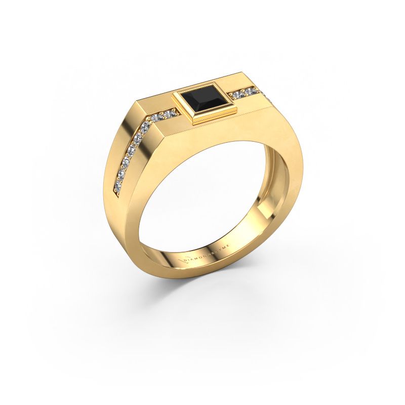 Men's ring Robertus 2 585 gold black diamond 0.672 crt
