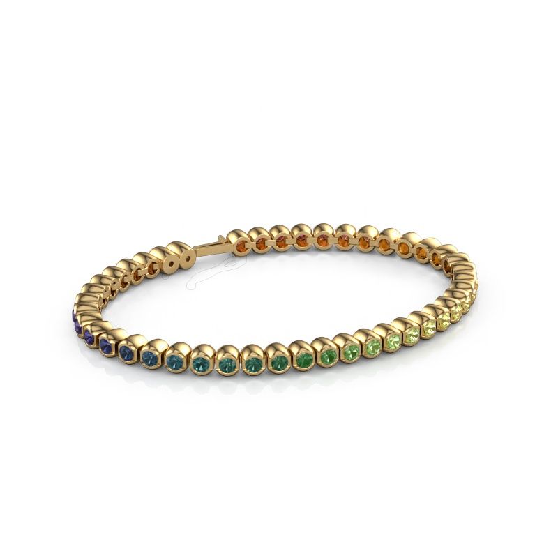 Tennisarmband Bianca 3 mm rainbow 585 Gold Rainbow Saphir 1 3 mm