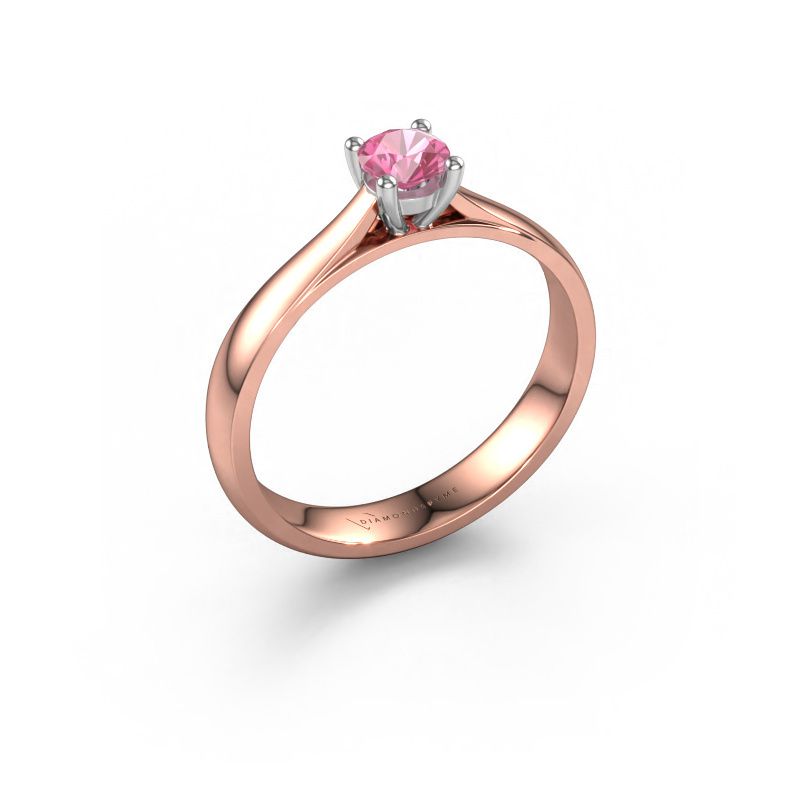 Verlobungsring Sam 585 Roségold Pink Saphir 4.2 mm
