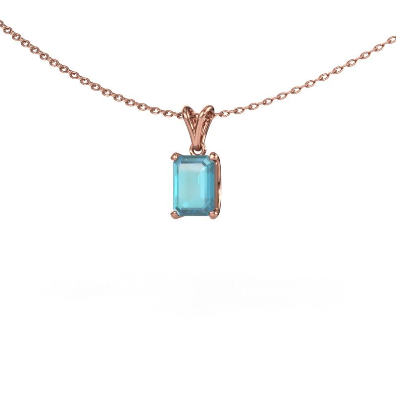 Anhänger Sam EME 585 Roségold Blau Topas 7x5 mm