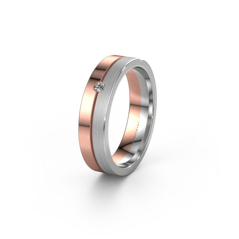 Trouwring WH0201L15APM 585 rosé goud lab-grown diamant ±5x1.7 mm