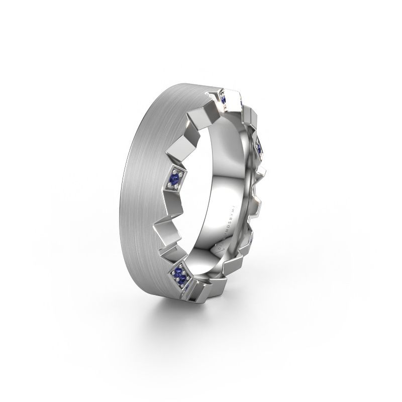 Trouwring WH2058L17EM 950 platina saffier ±7 x 2,6 mm