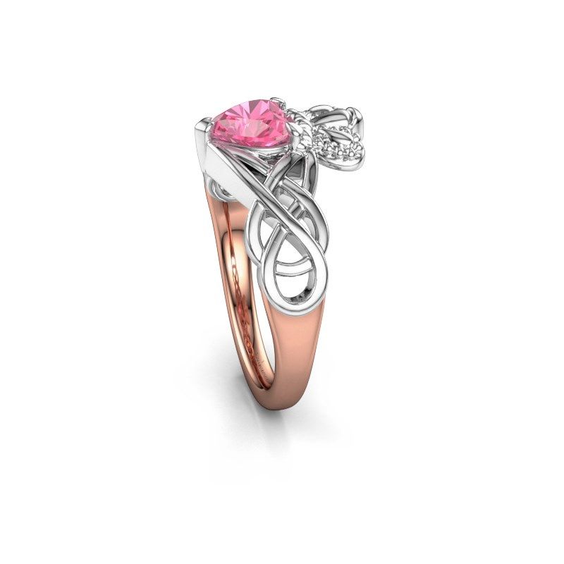 Image of Ring Lucie 585 rose gold pink sapphire 6 mm