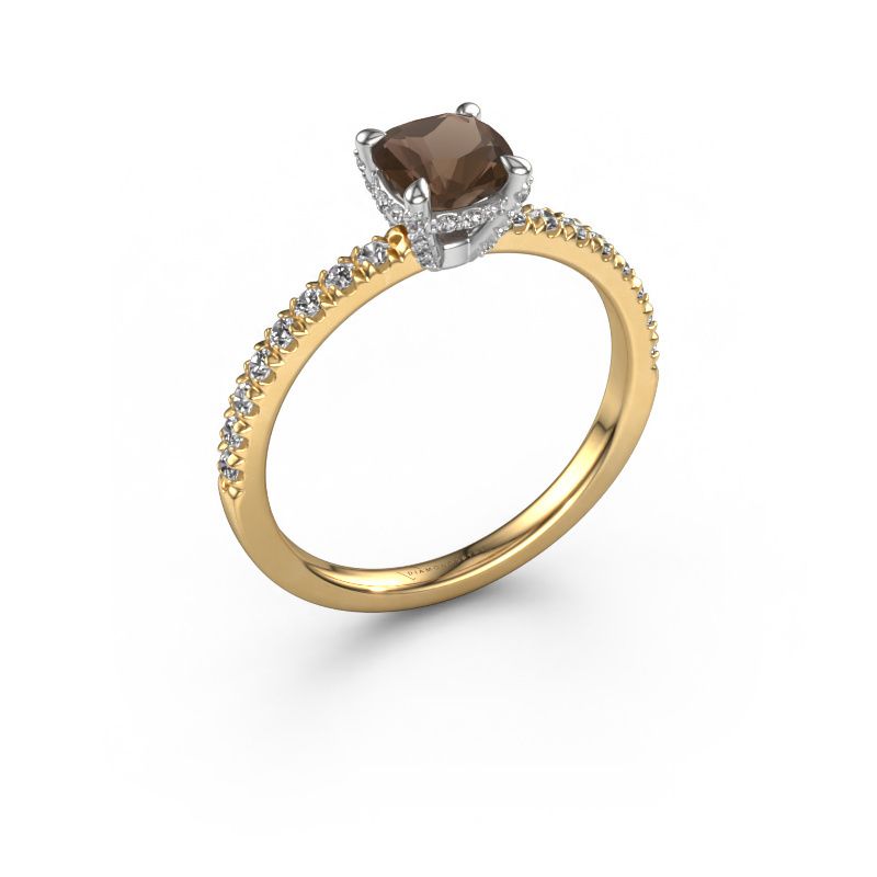 Verlobungsring Saskia 1 CUS 585 Gold Rauchquarz 5.5 mm