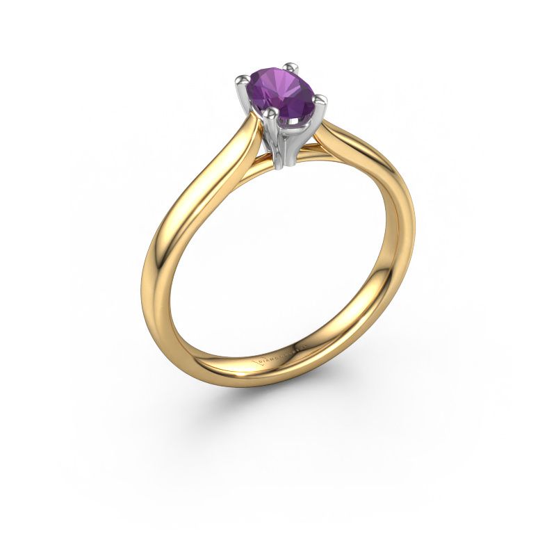 Engagement ring Mignon OVL 1 585 gold amethyst 8x6 mm