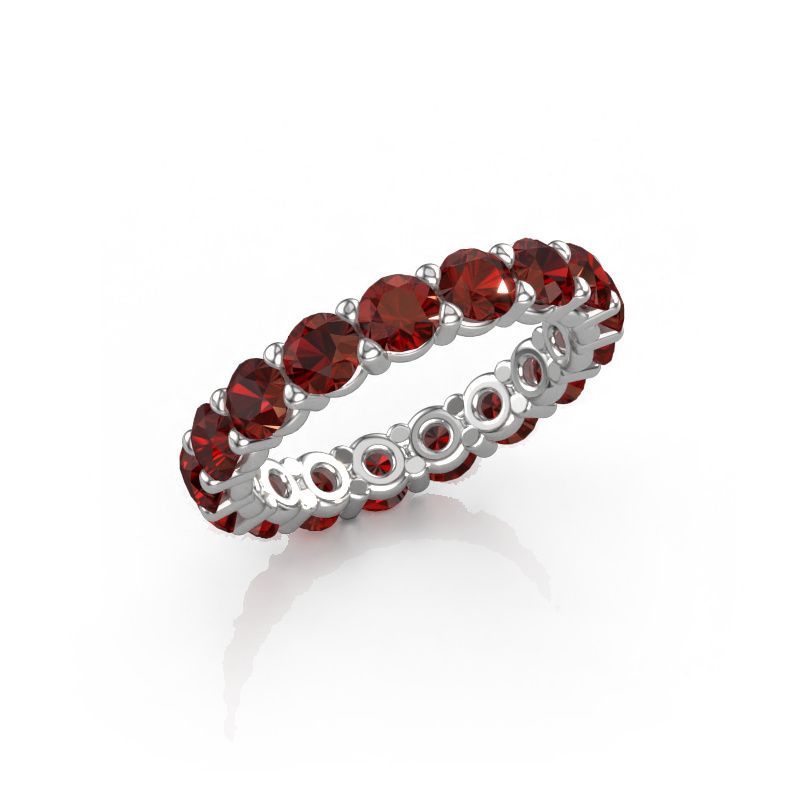 Bague superposable Heddy rnd 3.7 585 or blanc grenat 3.7 mm
