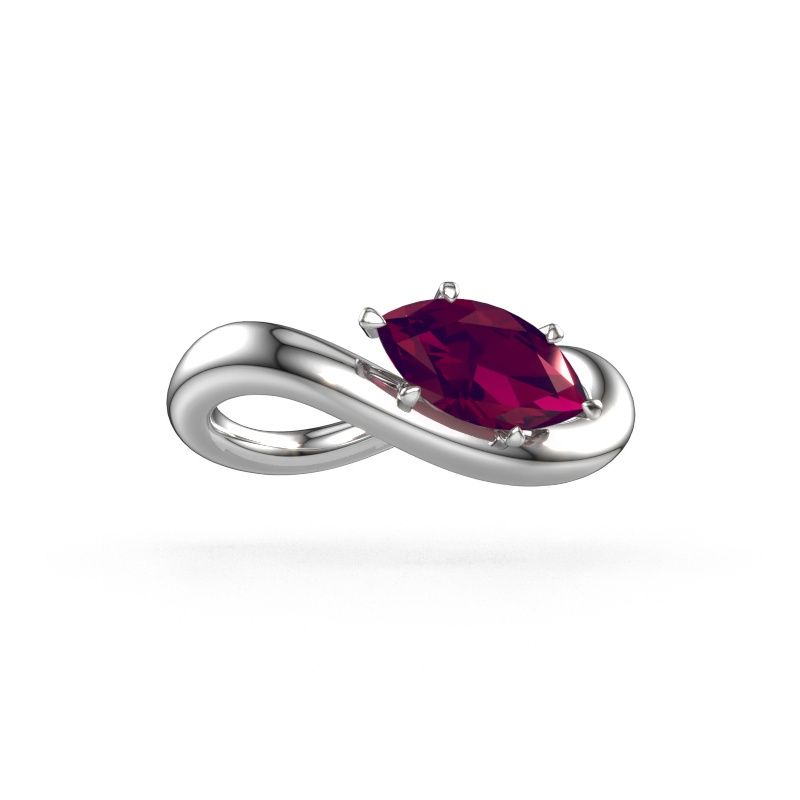 Engagement ring Chloe MRQ 950 platinum rhodolite 10x5 mm