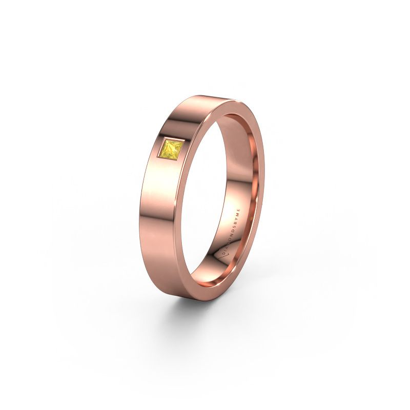 Trouwring WH0101L14APSQ 585 rosé goud gele saffier ±4 x 1,7 mm