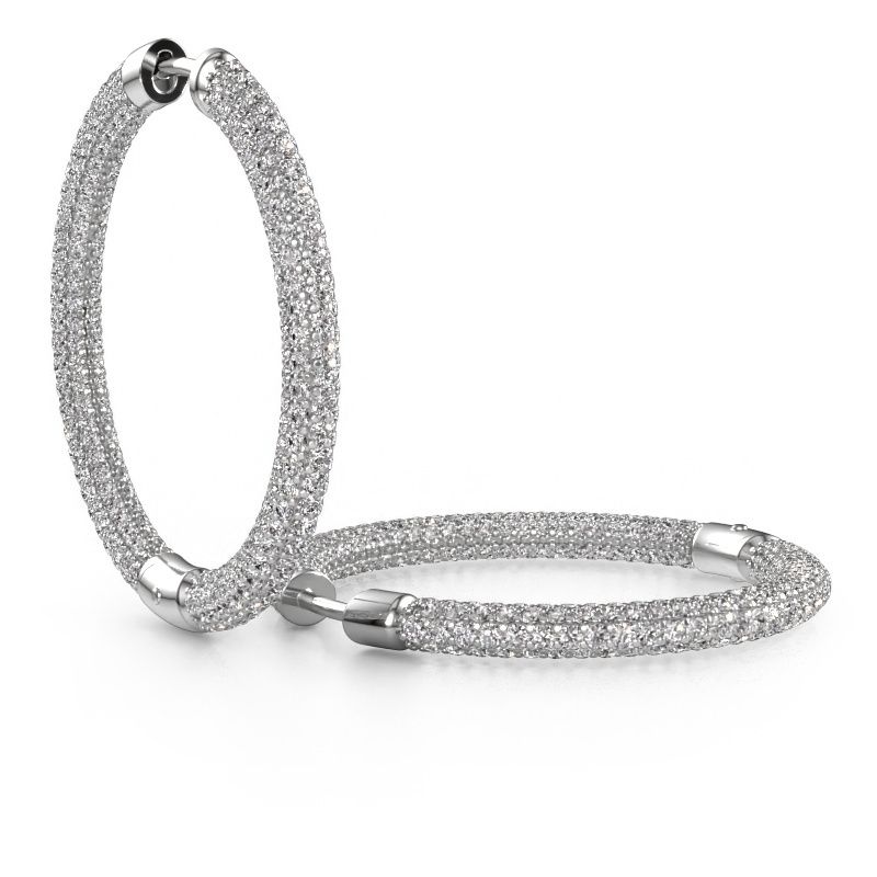 Hoop earrings Hope 25mm 585 white gold diamond 4.407 crt