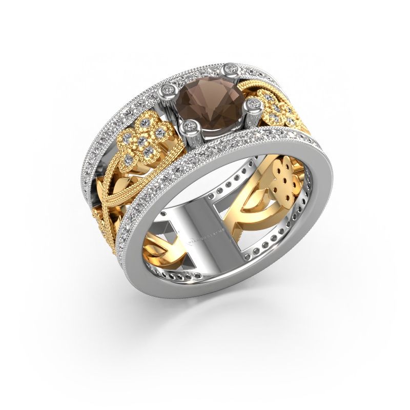 Ring Severine 585 Weißgold Rauchquarz 6 mm