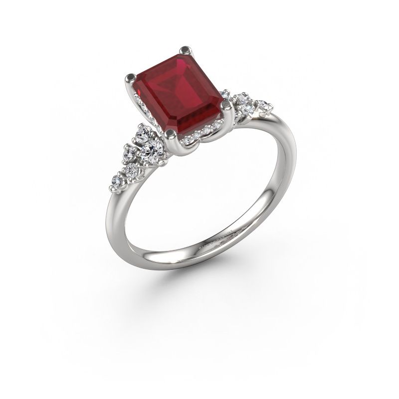 Verlobungsring Emma EME 950 Platin Rubin 8x6 mm