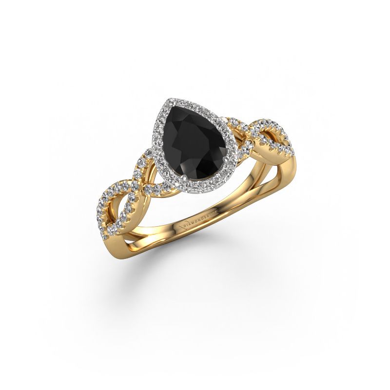 Verlobungsring Dionne pear 585 Gold Schwarz Diamant 1.34 crt