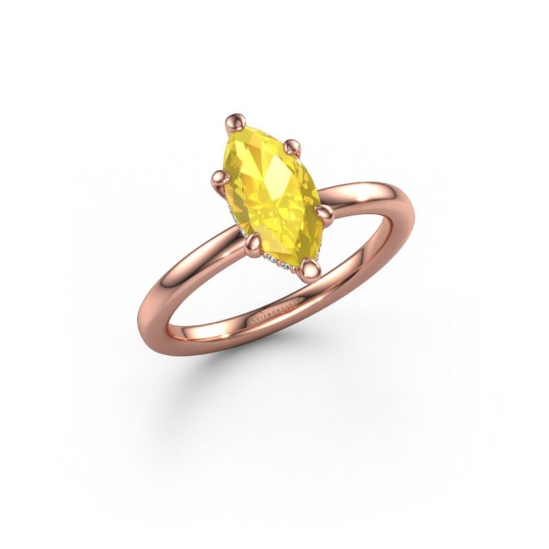 Verlobungsring Simone MRQ 2 585 Roségold Gelb Saphir 11x5.5 mm
