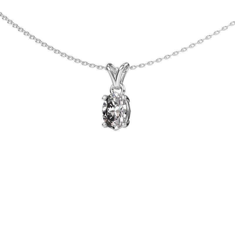 Pendant Lucy 1 585 white gold zirconia 7x5 mm