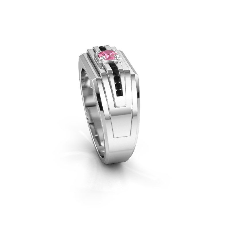 Image de Bague pour homme Oliver<br/>585 or blanc<br/>Saphir rose 4 mm