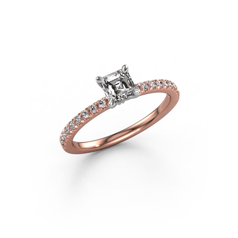 Verlovingsring Crystal ASSC 2 585 rosé goud diamant 0.680 crt
